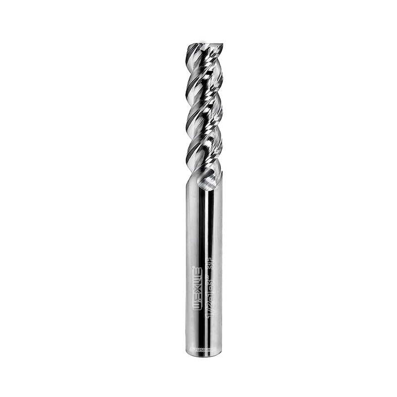 WEXWE Store Tools High Finishing Carbide End Mill for Aluminum or Copper Cutting, U-Type Design Square Milling Cutter, 3 Flute Mill Bits Sets 1/2 Shank (1/2-3" 1PCS) - Image 1